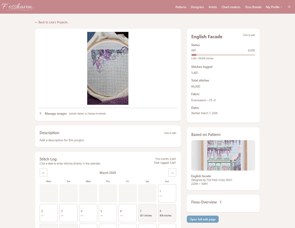 Project page with tracking